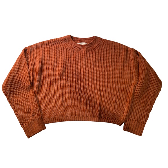 NWT Elodie Crewneck Cropped Chunky Knit Oversized Sweater Women's LARGE - Picture 2 of 9